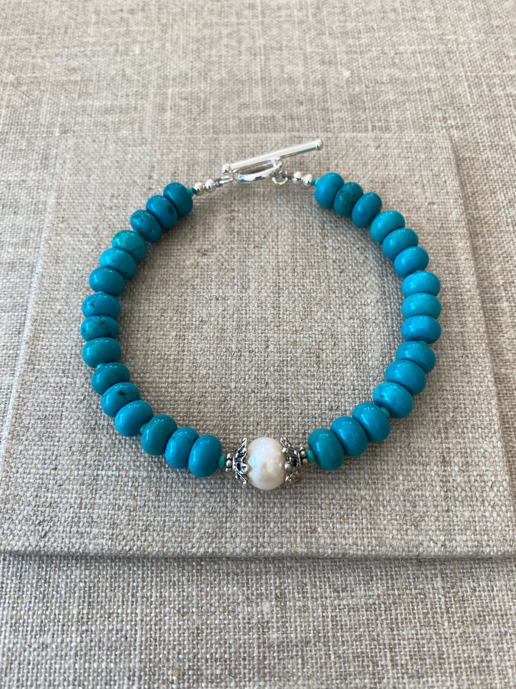 Turquoise and Pearl Bracelet