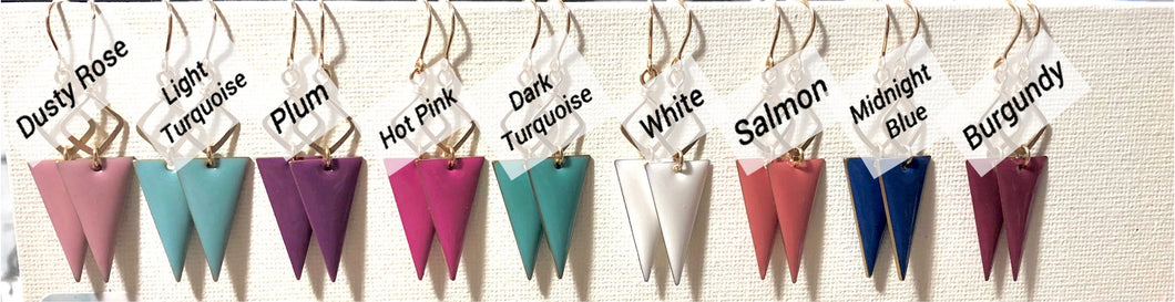 Enamel Triangle Earrings