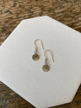 Load image into Gallery viewer, Hammered Disk Earring with Semiprecious Stones - Labradorite
