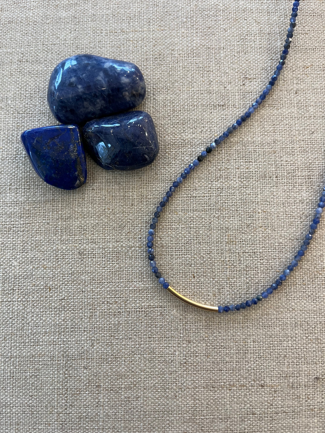 Semi precious bar necklace