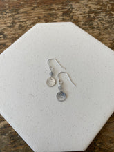 Load image into Gallery viewer, Hammered Disk Earring with Semiprecious Stones - Labradorite
