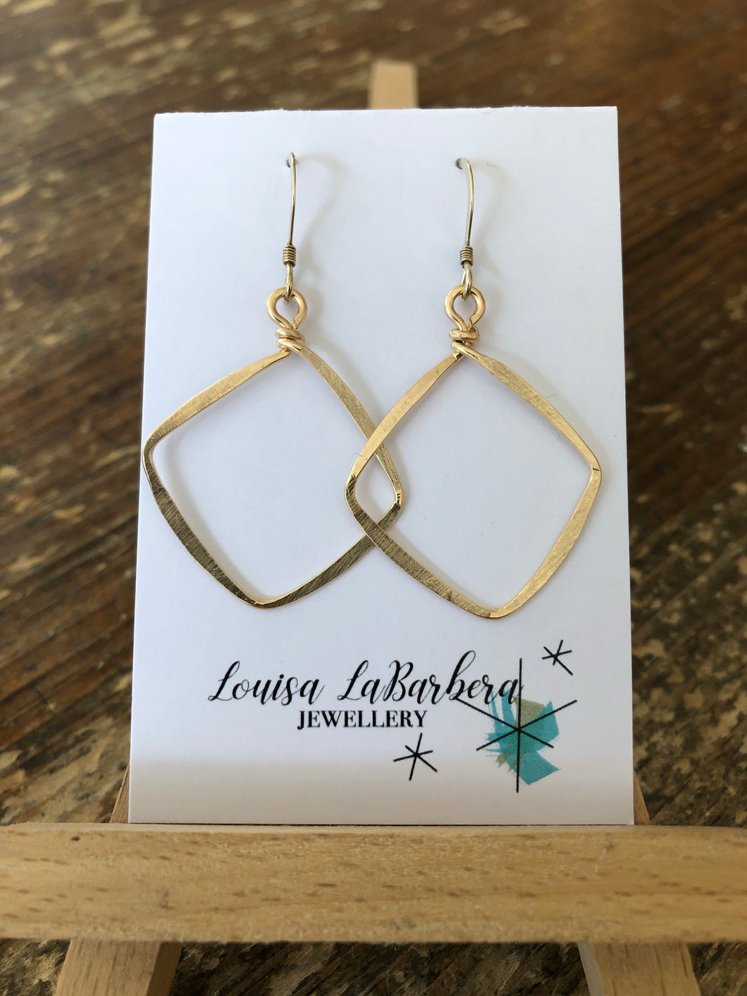 Large Hammered Diamond Earrings